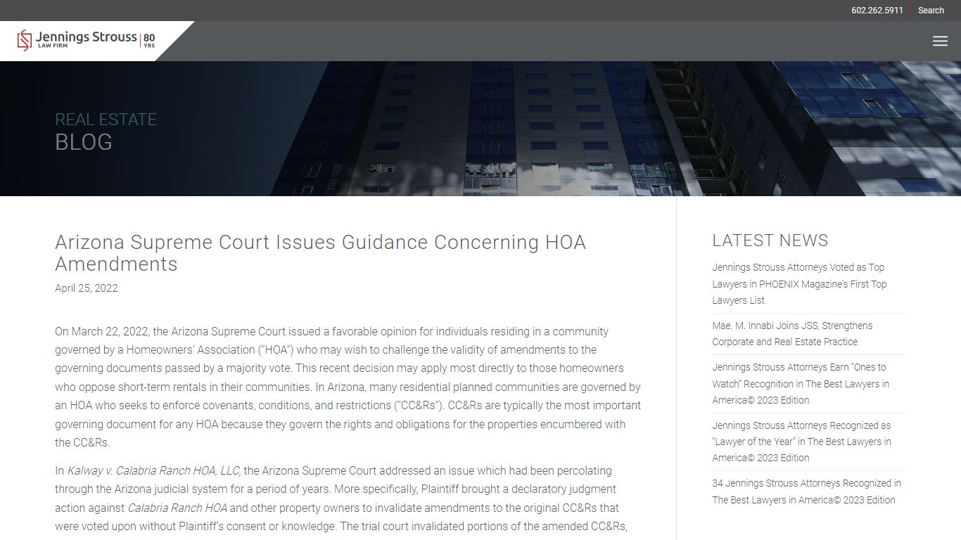 Arizona Supreme Court Issues Guidance Concerning HOA Amendments ...